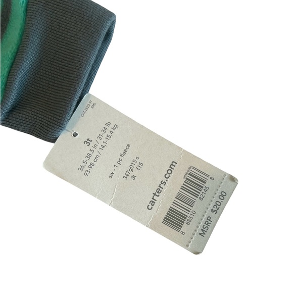 Carter's Toddler 1 Piece Legged Pajamas 3T Aqua & Blue With Bear Feet NWT - Picture 4 of 6